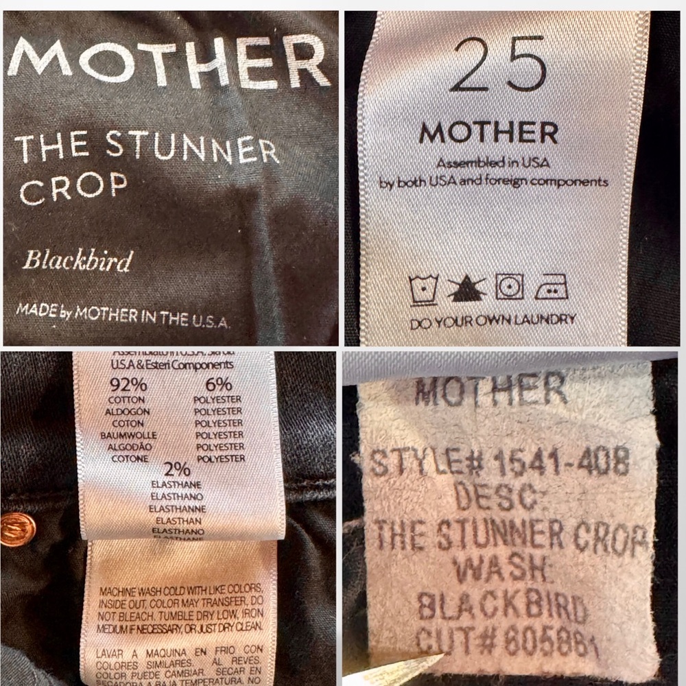 MOTHER The Stunner Crop Blackbird Wash Buttonfly Jeans (25) - Picture 5 of 17